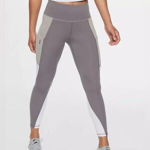 Athleta Gray Colorblock Leggings
